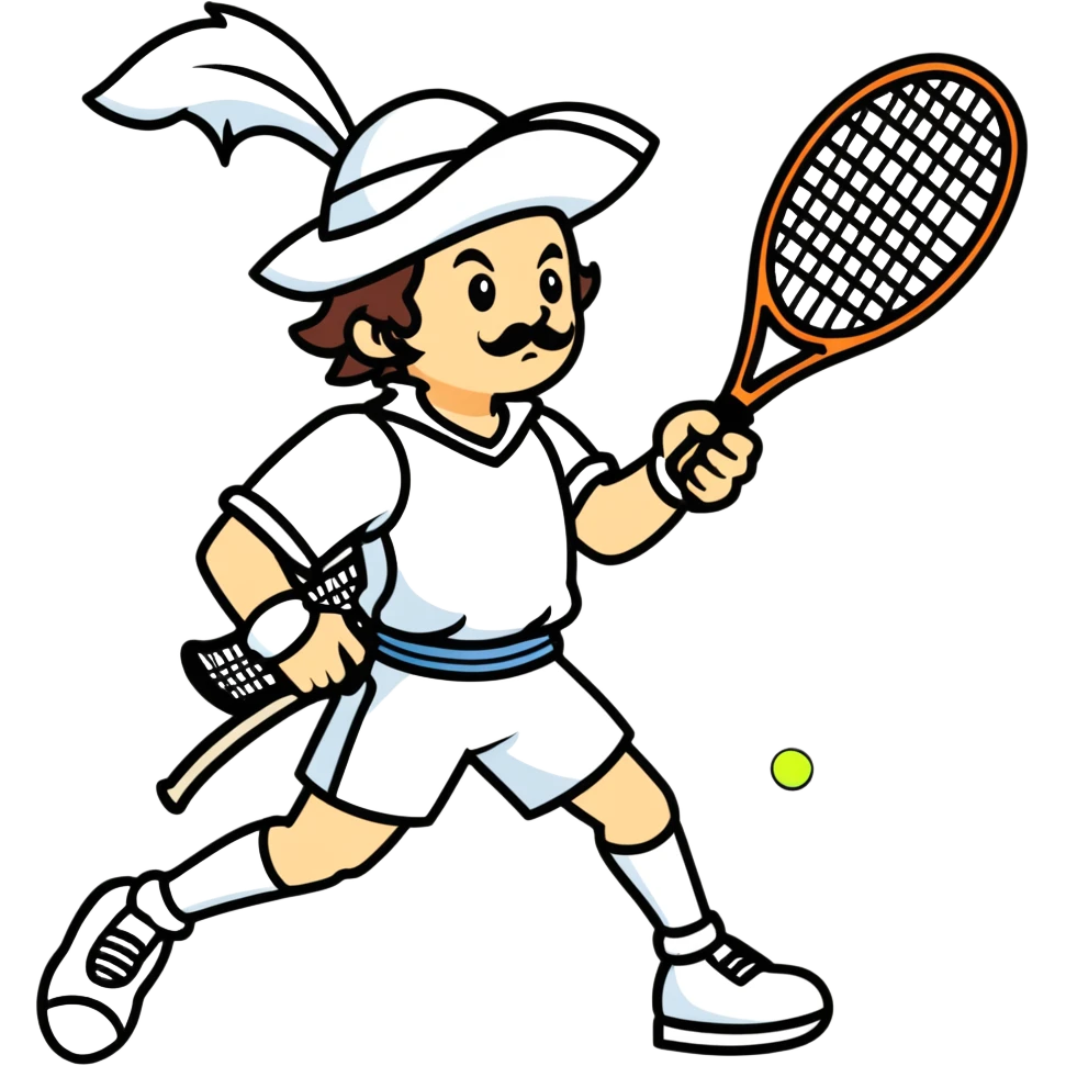 As musketeer holding a tennis racket  emoji