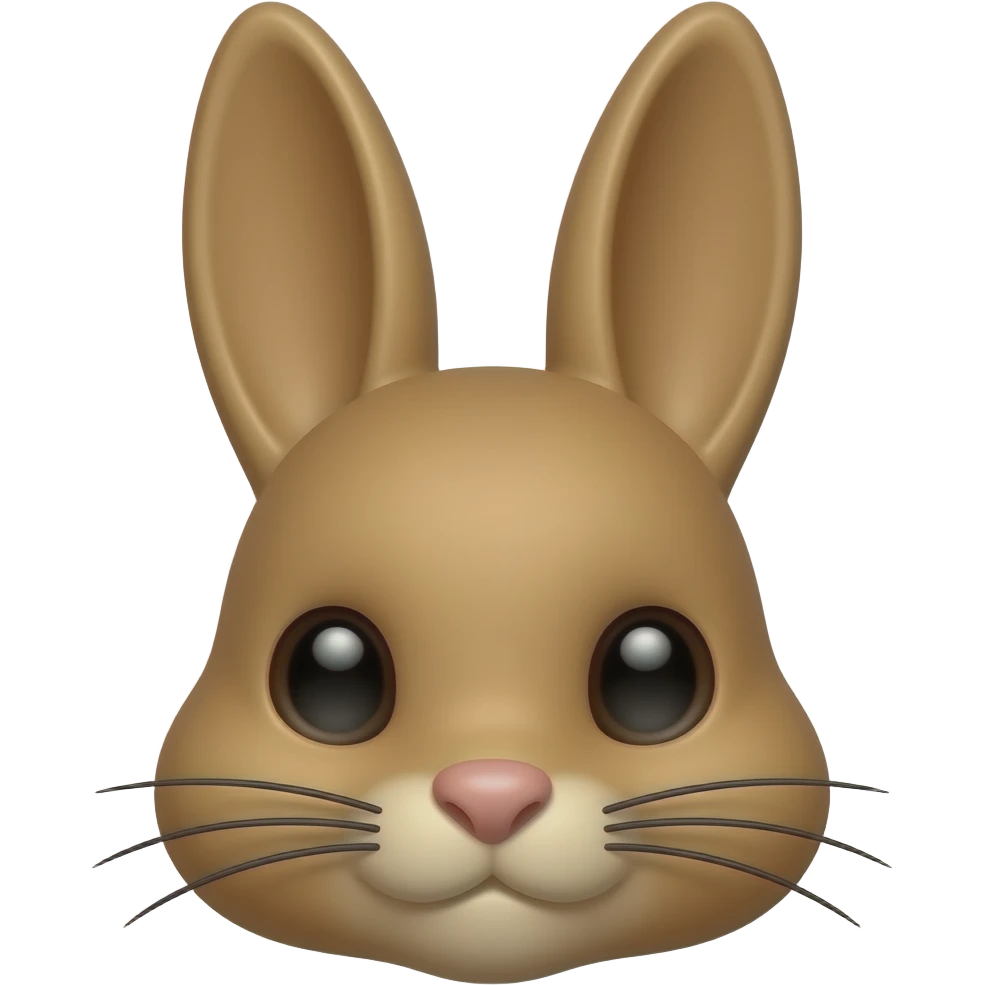 caramel brown bunny head and emoji