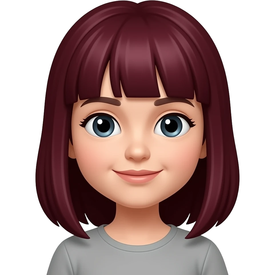 Uma menina do cabelo vermelho escuro emoji