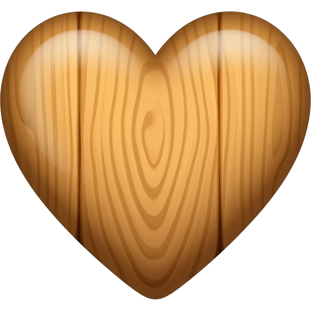 a wooden heart emoji