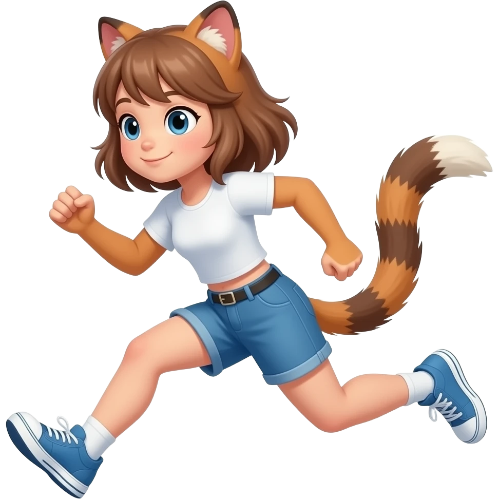 A Therian girl run in animal position. emoji