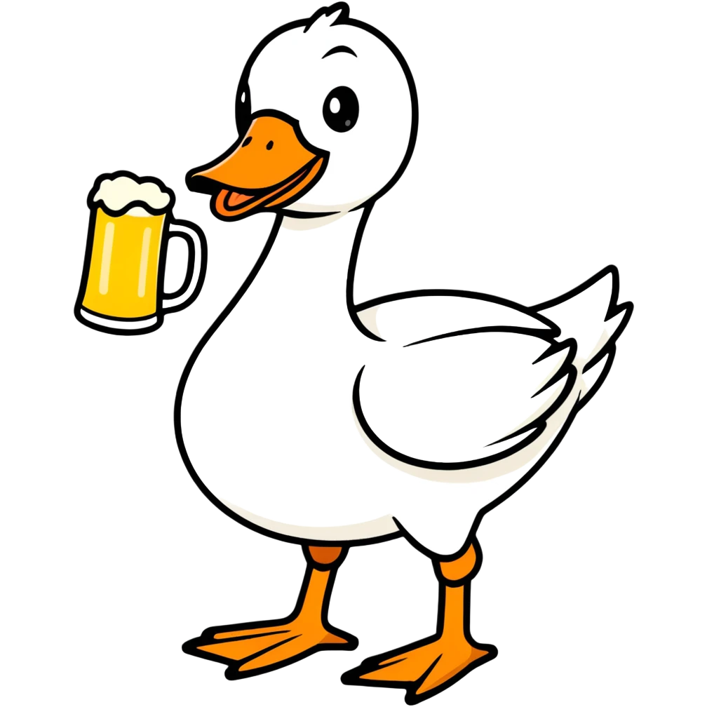 goose drinking a beer emoji