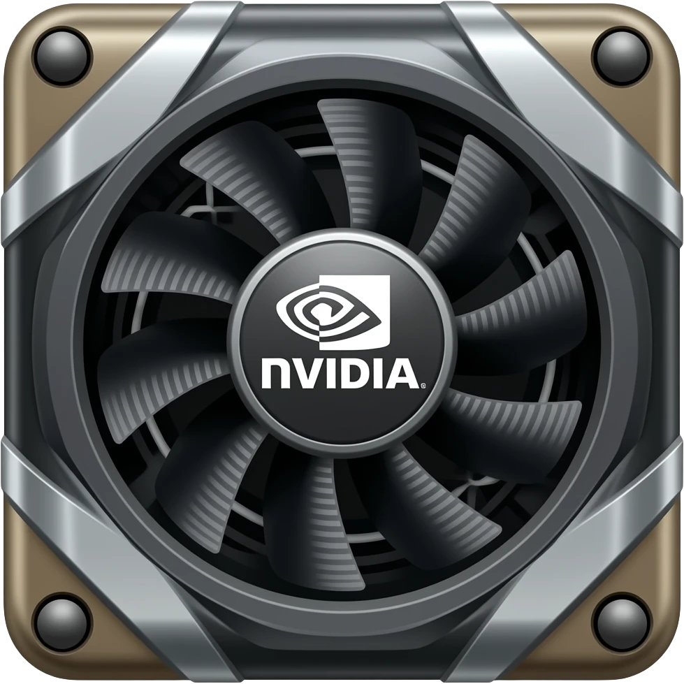 gpu with dark color and write NVIDIA on it emoji