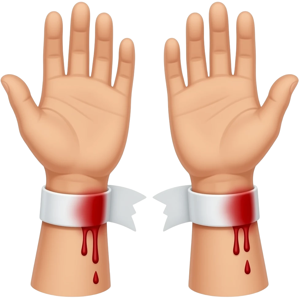 Self harm on wrists bleeding emoji