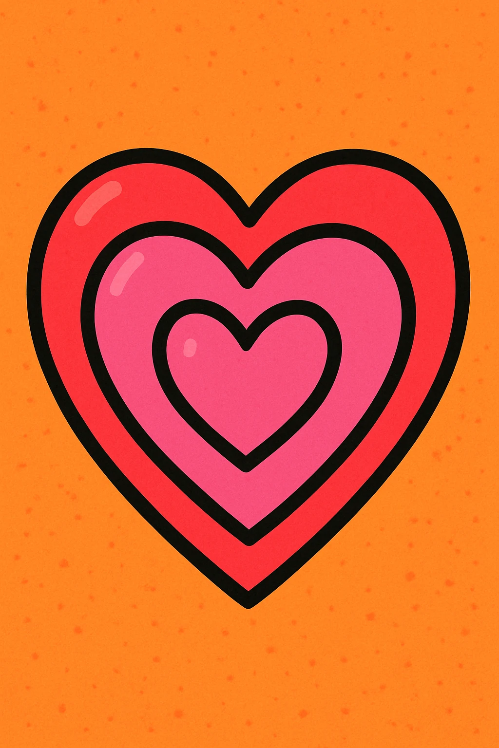 three layered pink hearts, each heart larger than the one inside, suggesting growth, vibrant cartoon style emoji