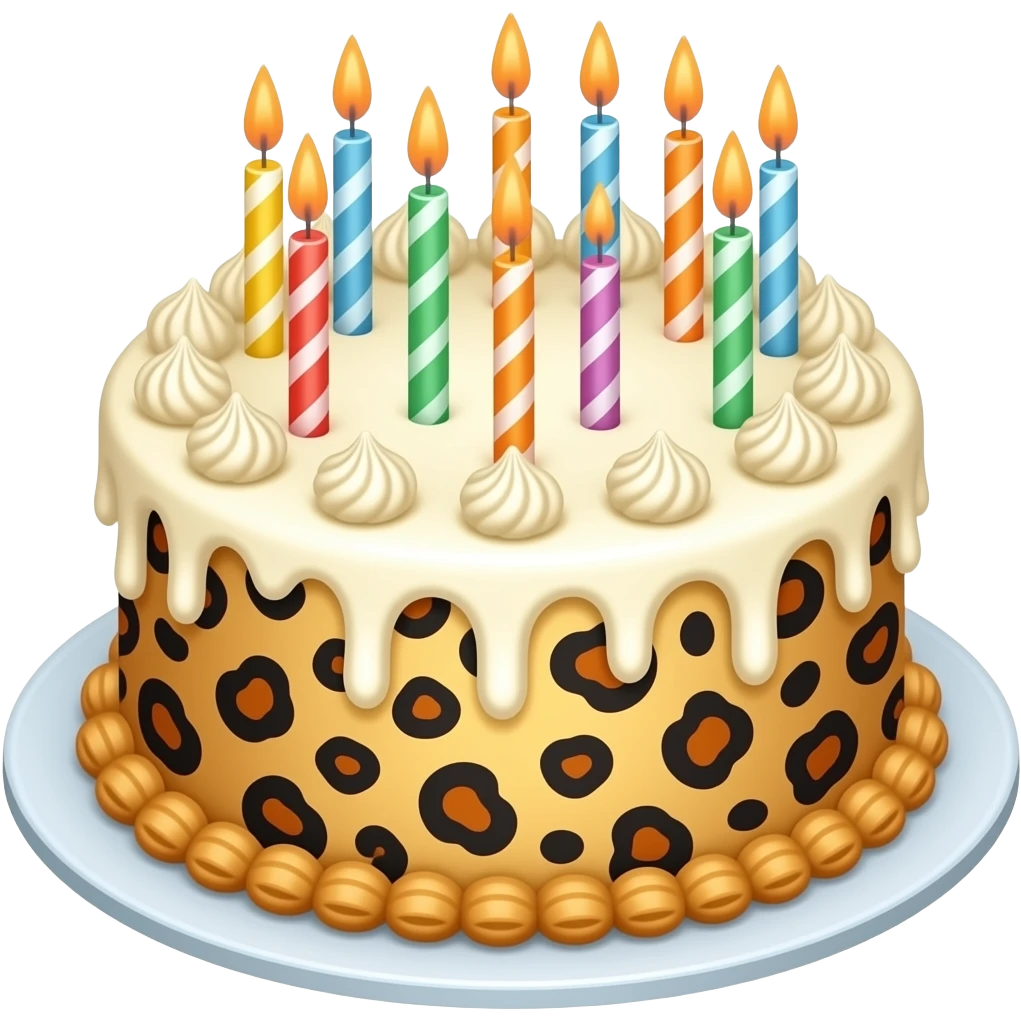 birthday cake leopard emoji