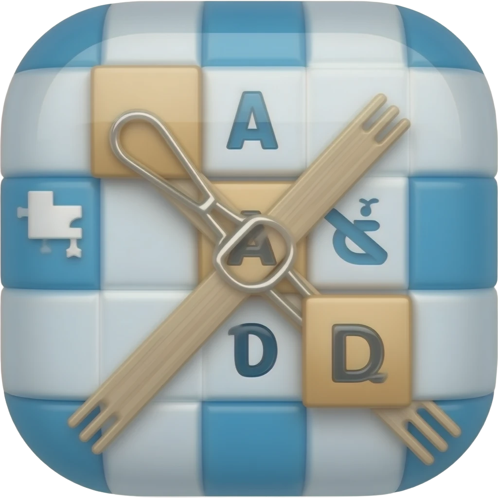 give me a mobile game app logo for crossword puuzle game emoji