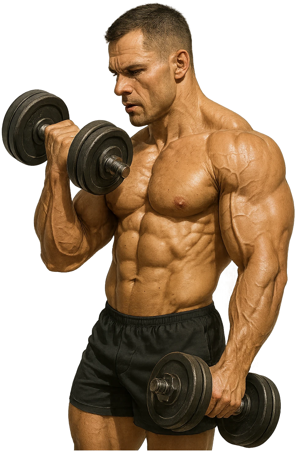 bodybuilder che fa curl manubri  emoji