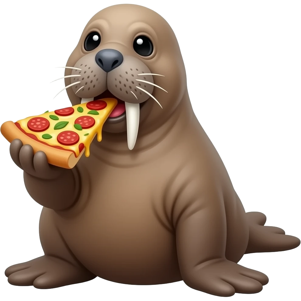 walrus eating pizza emoji