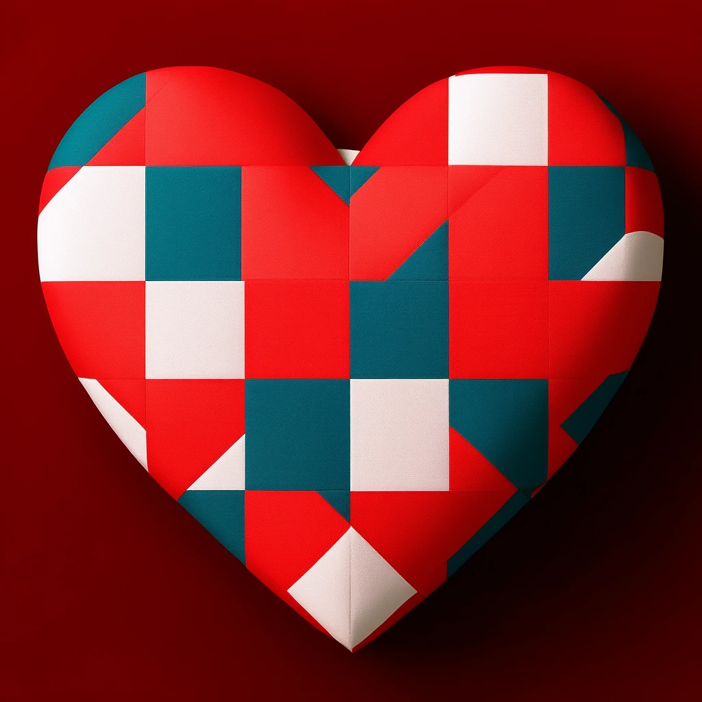 heart with a patchwork pattern emoji