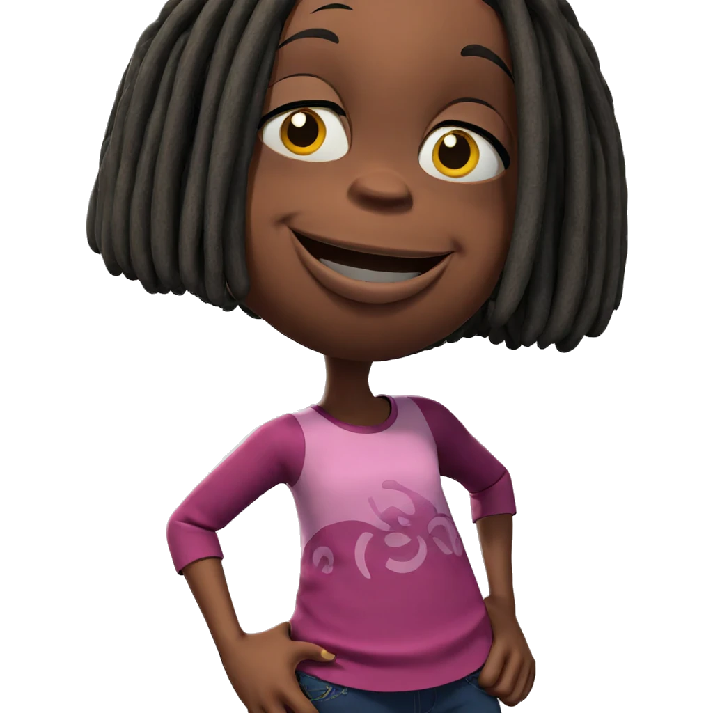 smiling girl with dreadlocks emoji