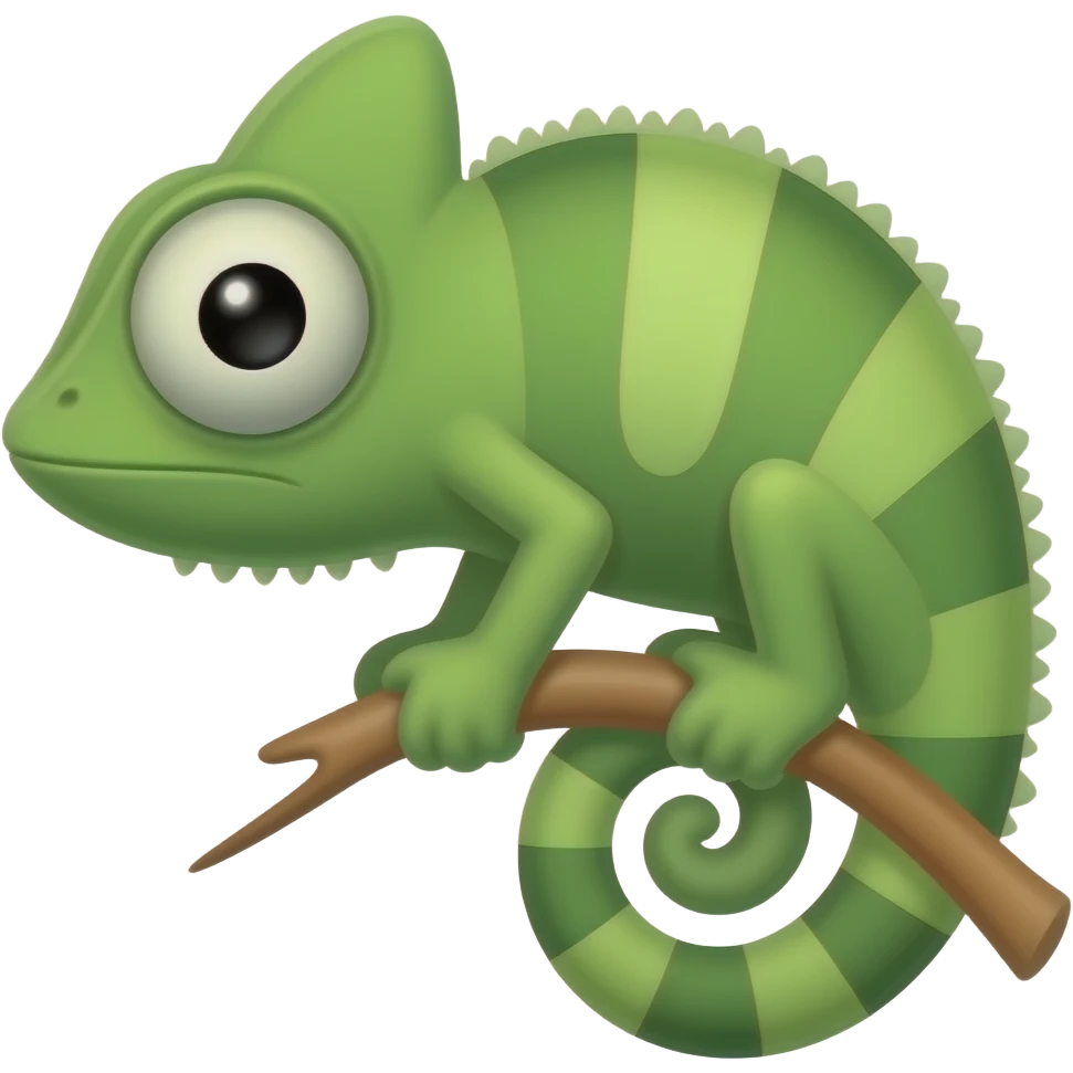 tạo chameleon logo có hiệu ứng nhìn ngó chi tiết đơn giản đi và hơi ngộ nghĩnh emoji