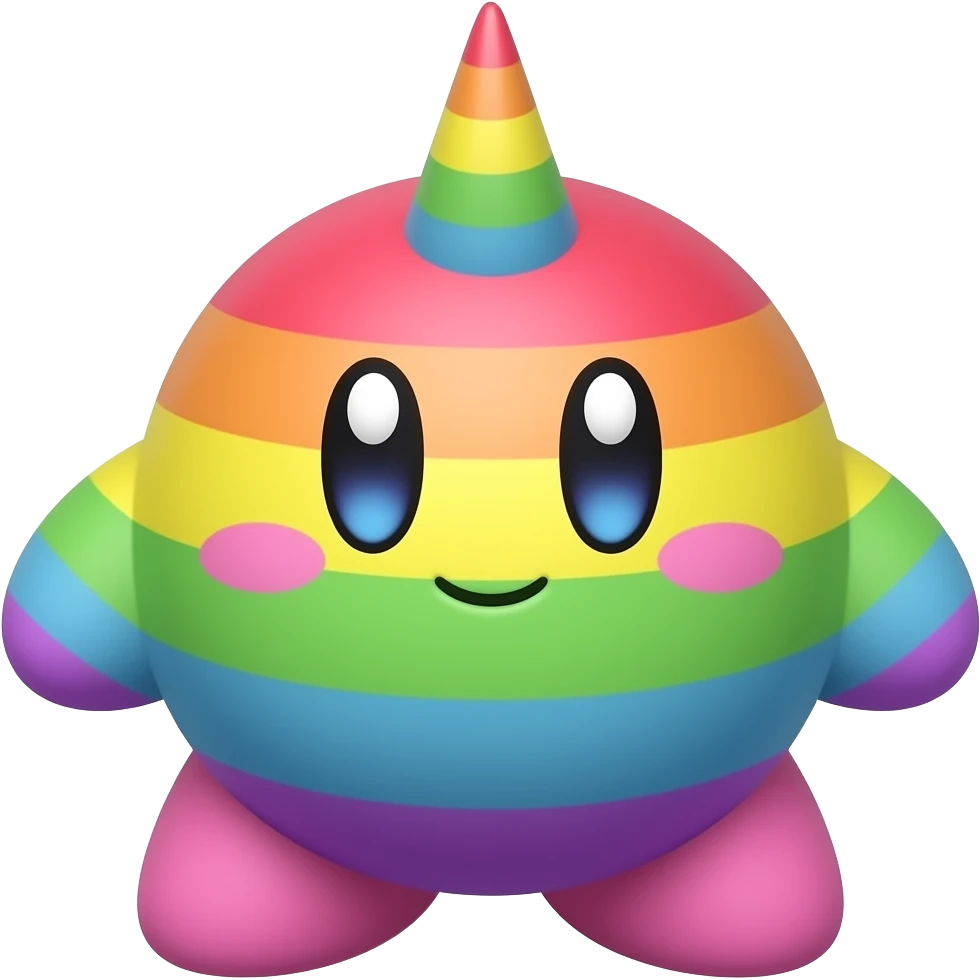 rainbow pastel Pokémon kirby the horn full body emoji