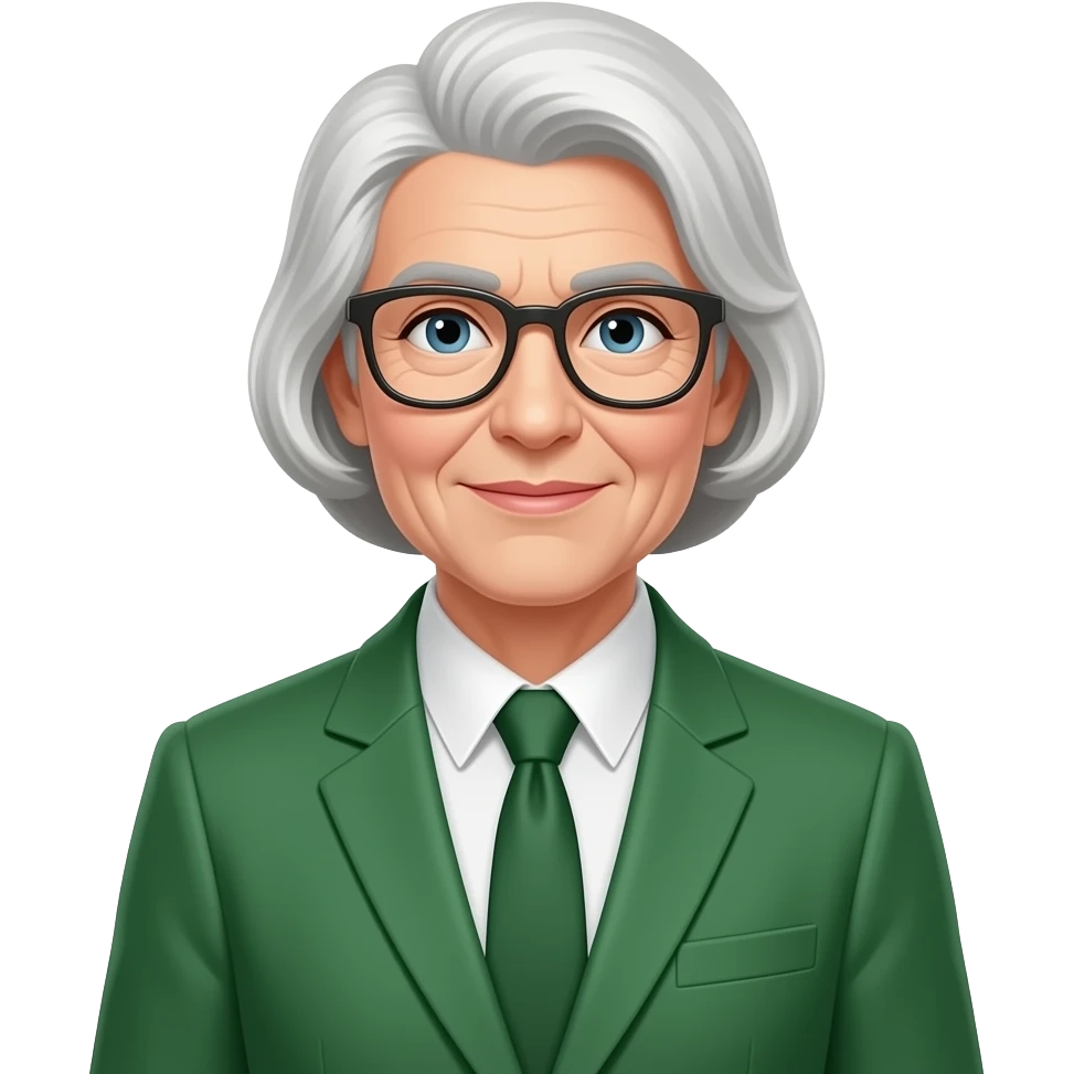 old woman in green suit mid size emoji