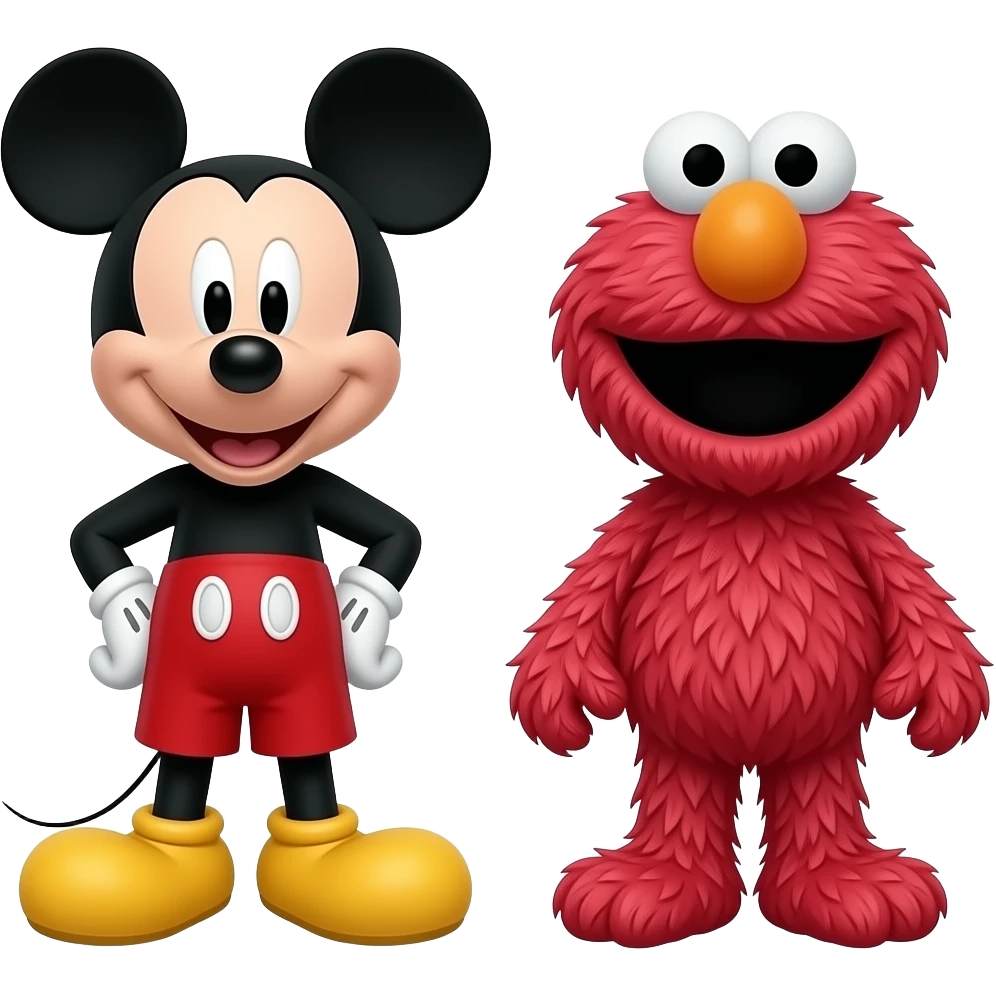 Mickey Mouse full body and Elmo full body emoji