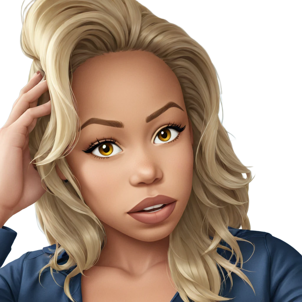 blonde girl portrait looking viewer emoji