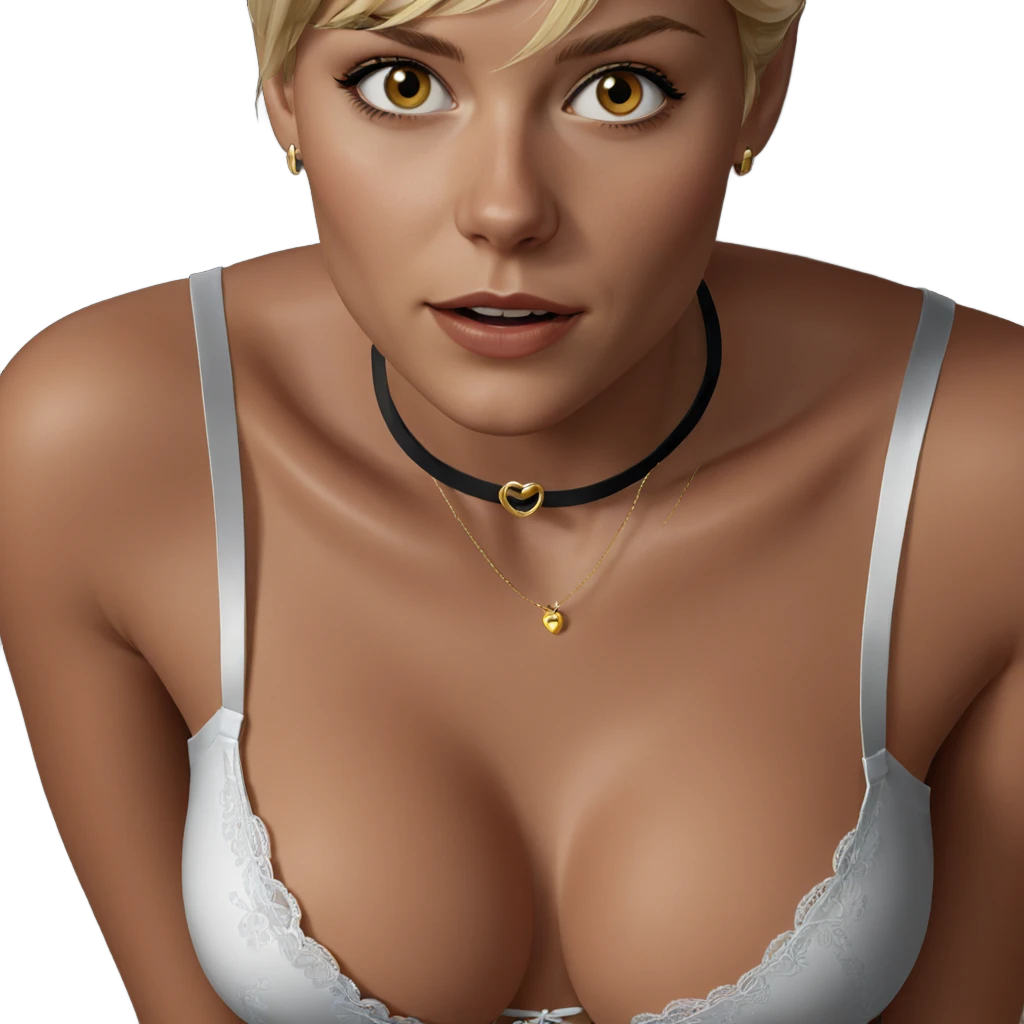 blonde girl in elegant lingerie emoji