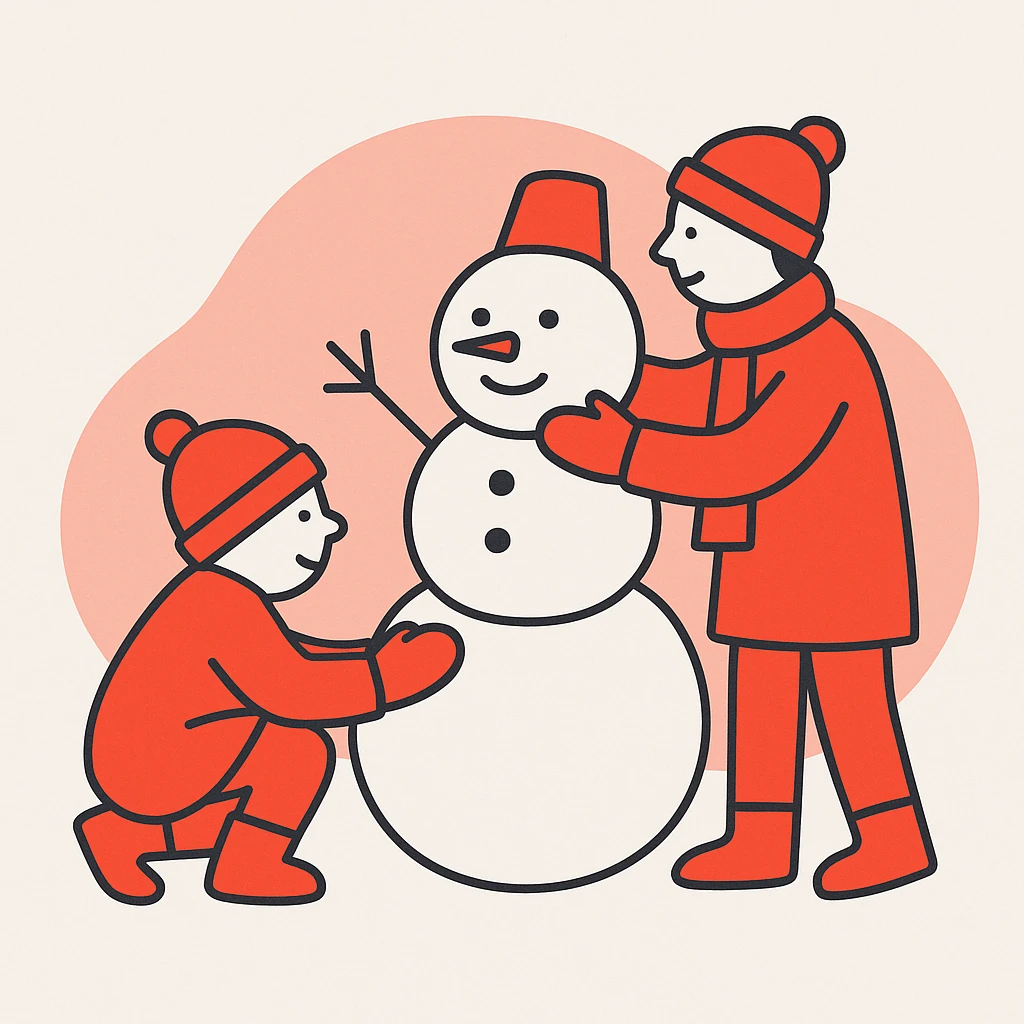 people making a snowman emoji