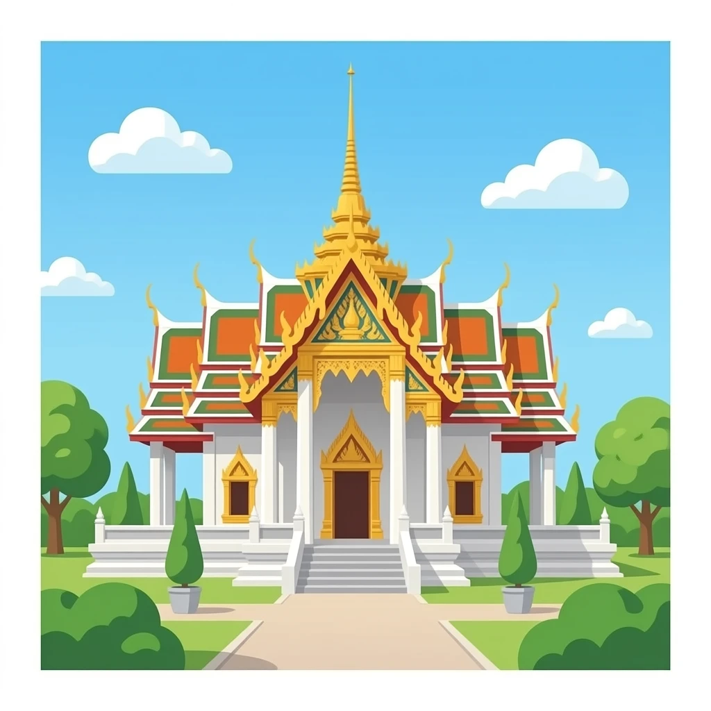 CREA UN EMOJI DE UN TEMPLO BUDISTA DE TAILANDIA EN PNG emoji