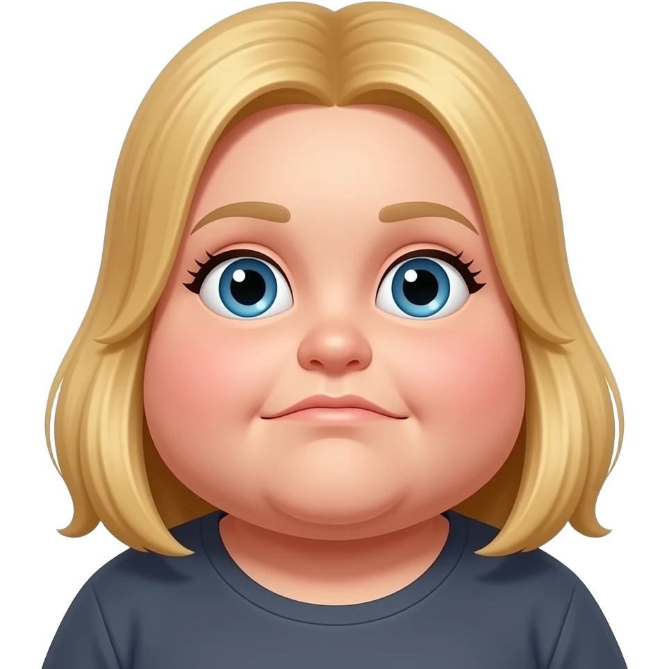 the fattest ever Fat double chin girl teenager blonde fat emoji