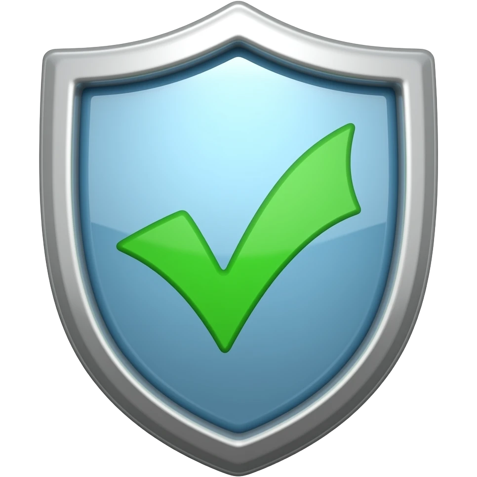 Escudo con tick verde dentro emoji