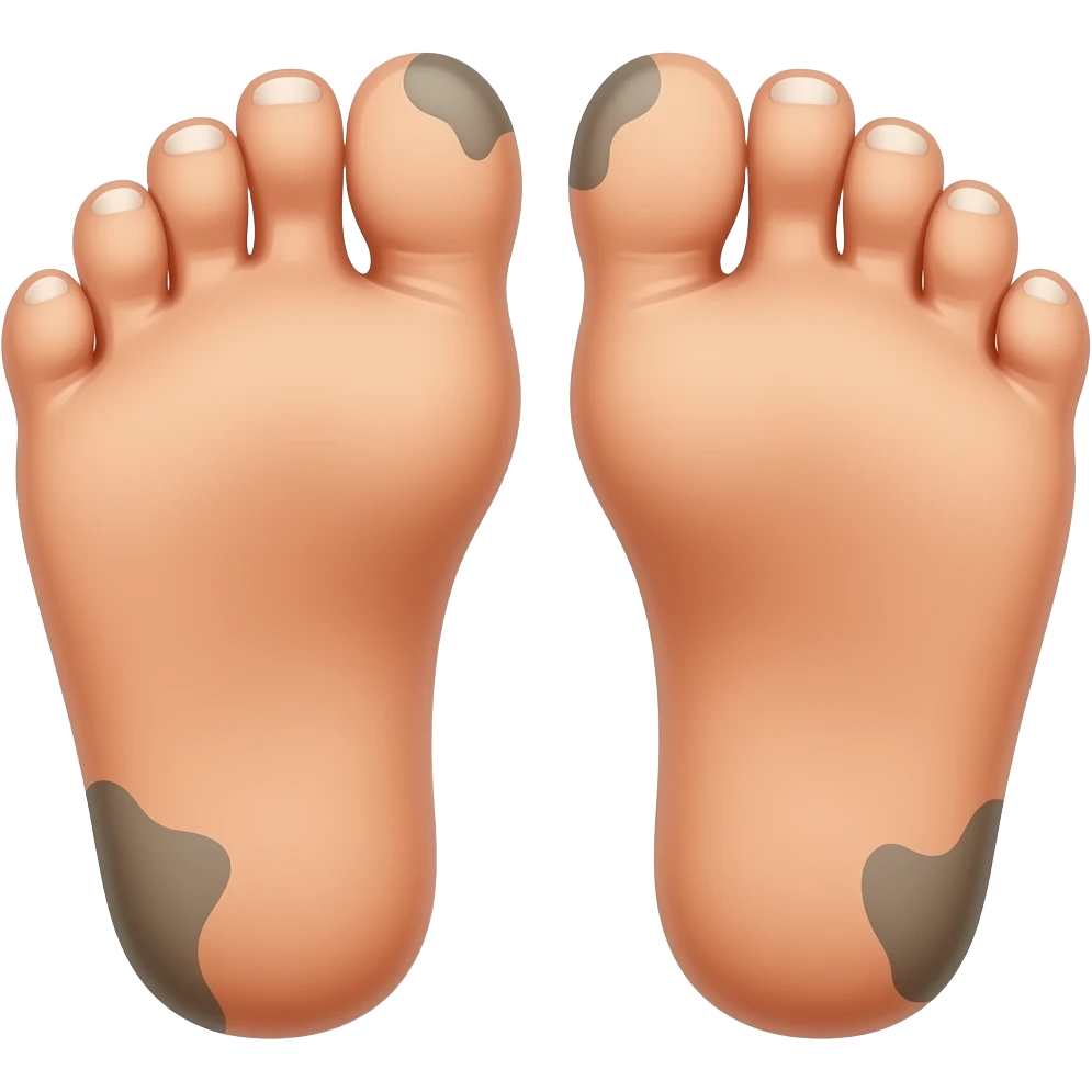 Rinkly feet with dirty toenails emoji