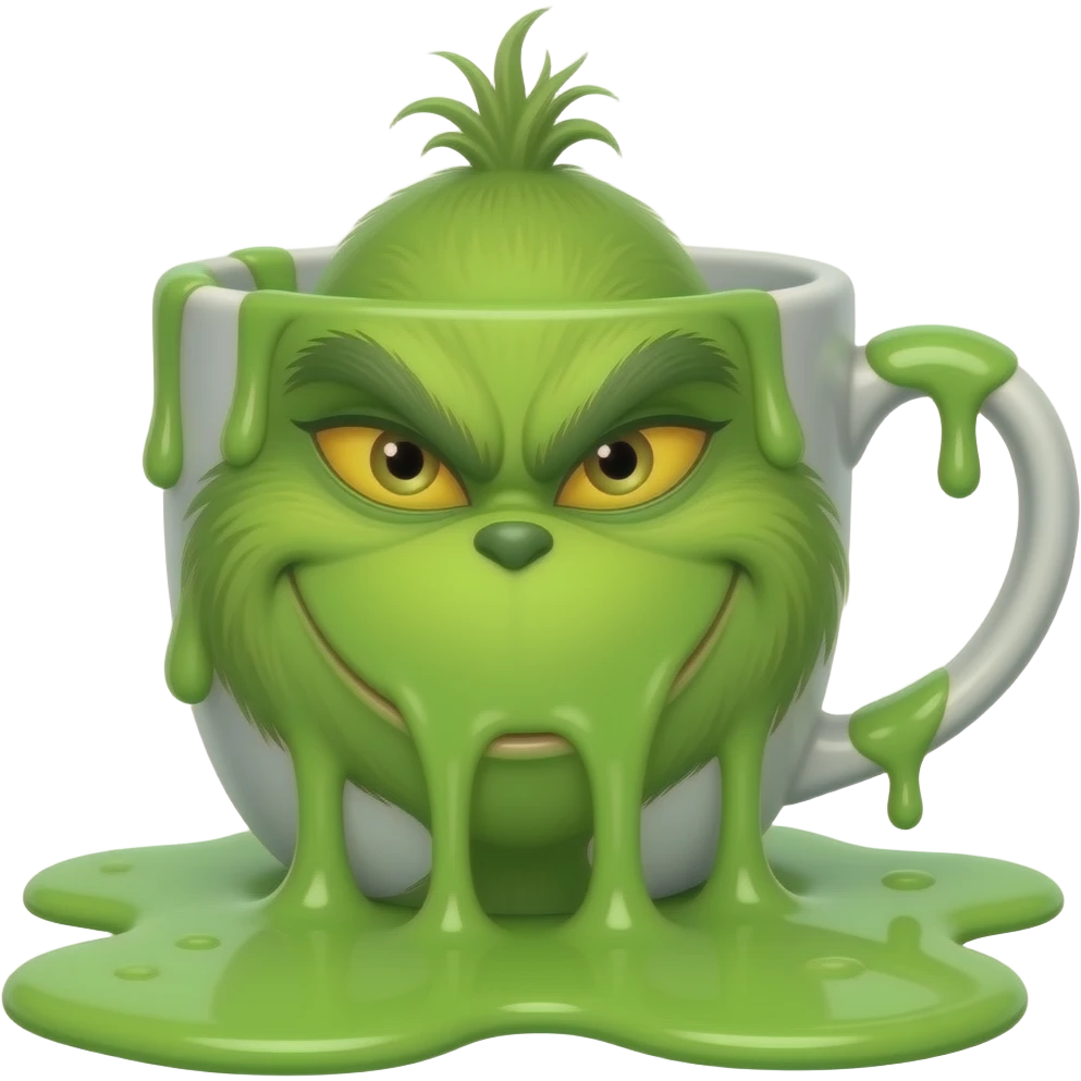 melted grinch in a cup emoji