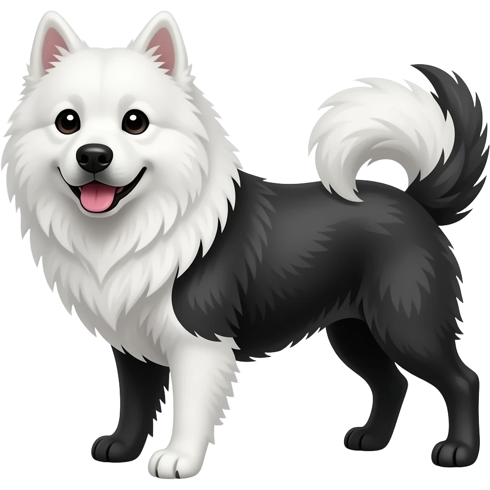 black labrador with white samoyed emoji