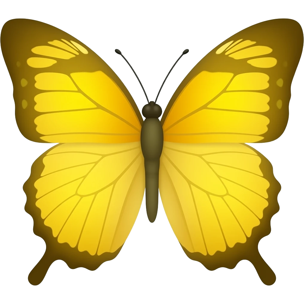 borboleta toda em tons de  amarelo emoji