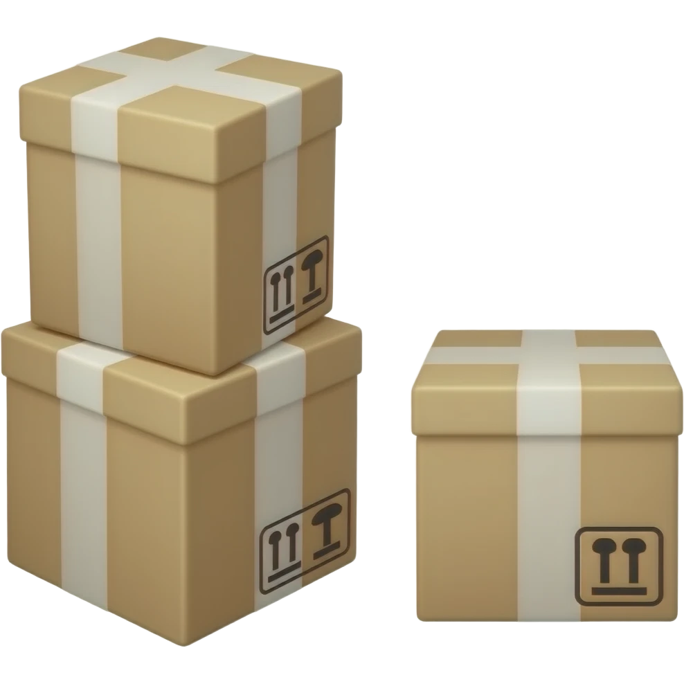 3 Caixas duas encima da outra e a outra nao emoji