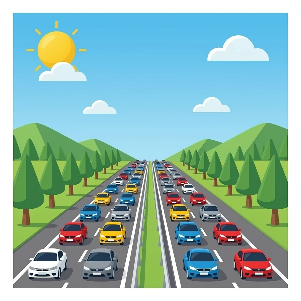 Highway full of cars emoji