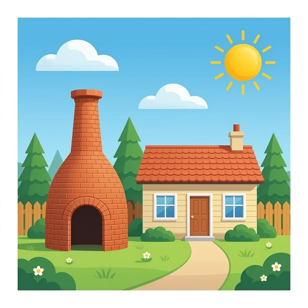 a brick kiln neighbour to house emoji