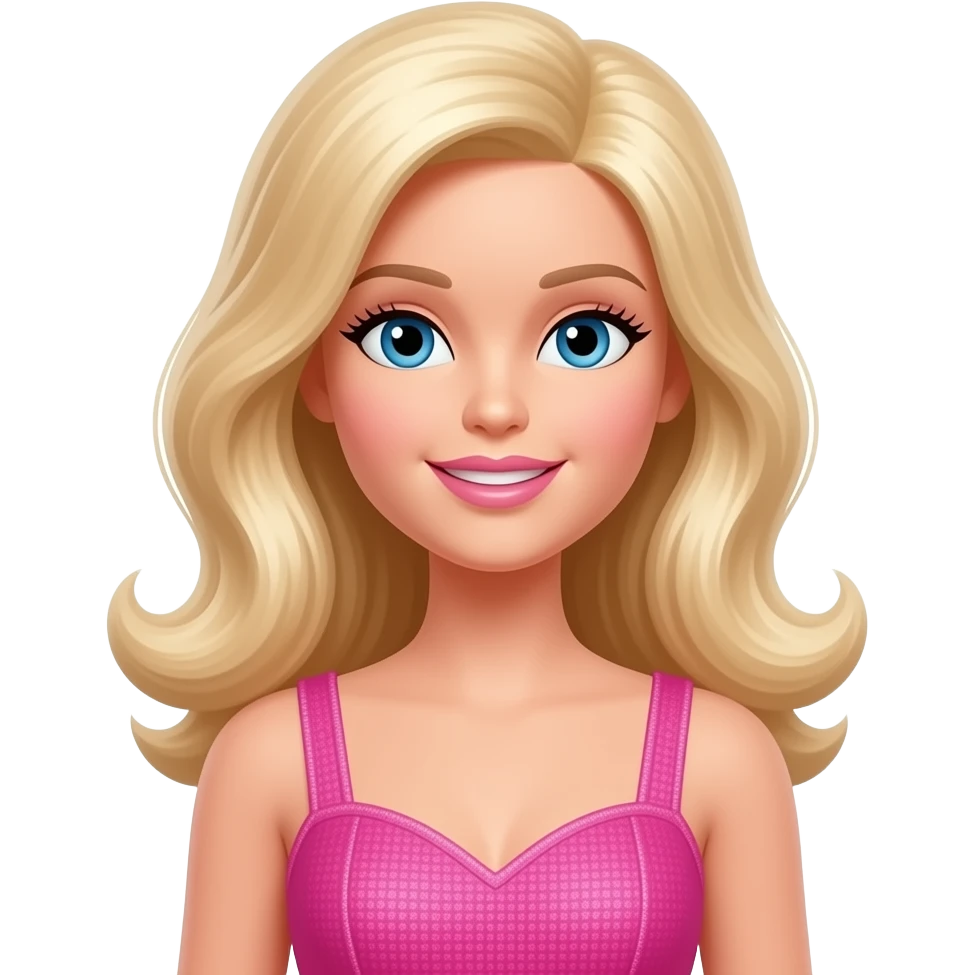 Barbie in pink dress emoji