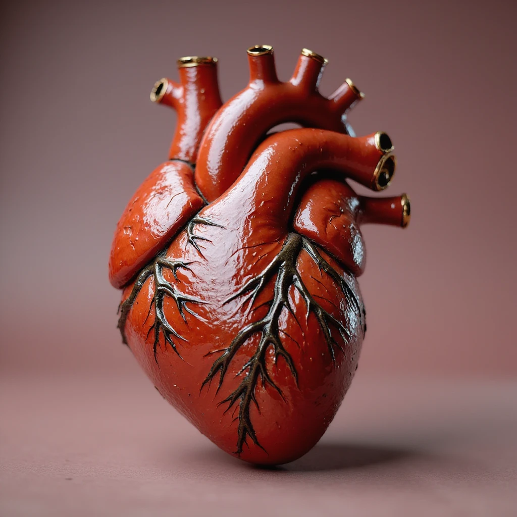 photorealistic heart with a gold outline emoji