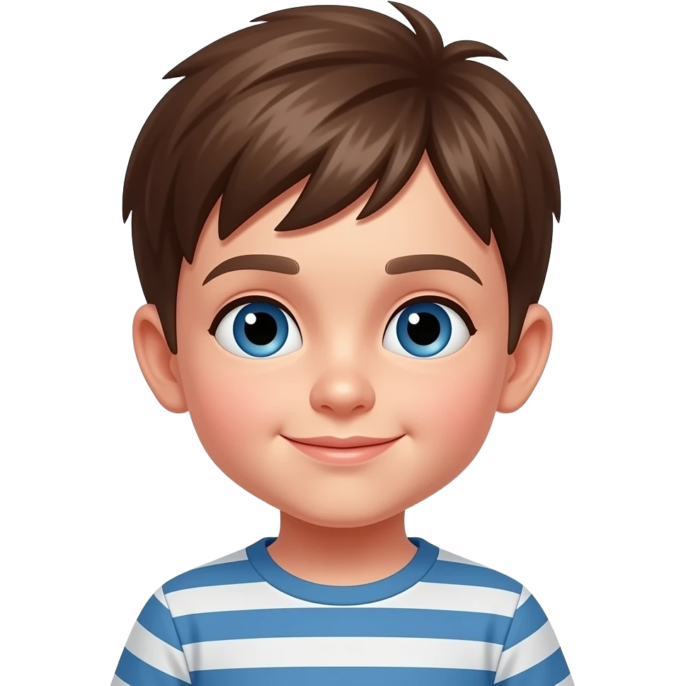 A little boy with brown hair and blue eyes emoji