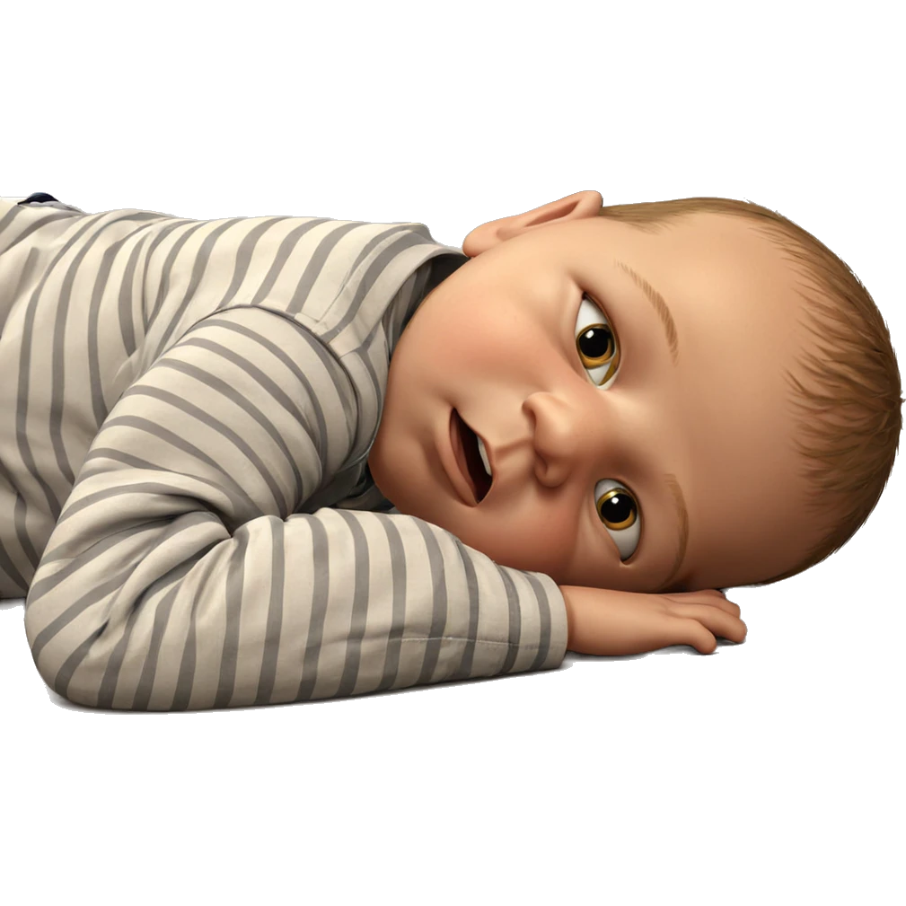 boy in striped shirt lying down emoji