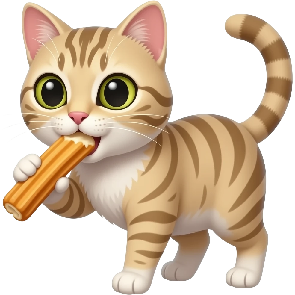 un emogi de gato comiendo churro emoji