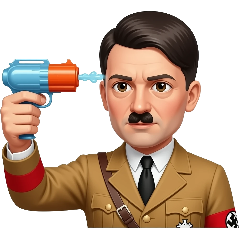 adolf hitler pointing a water gun at his own head emoji