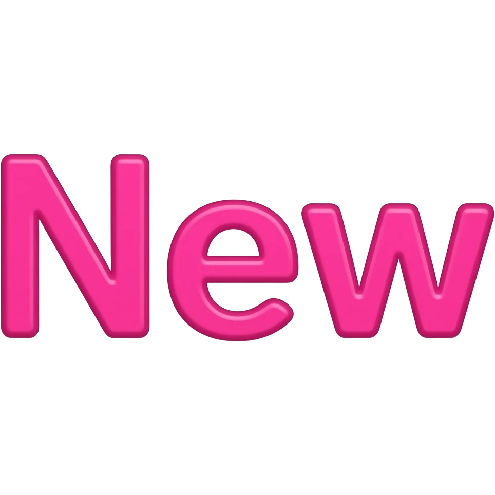 Word New, color pink emoji