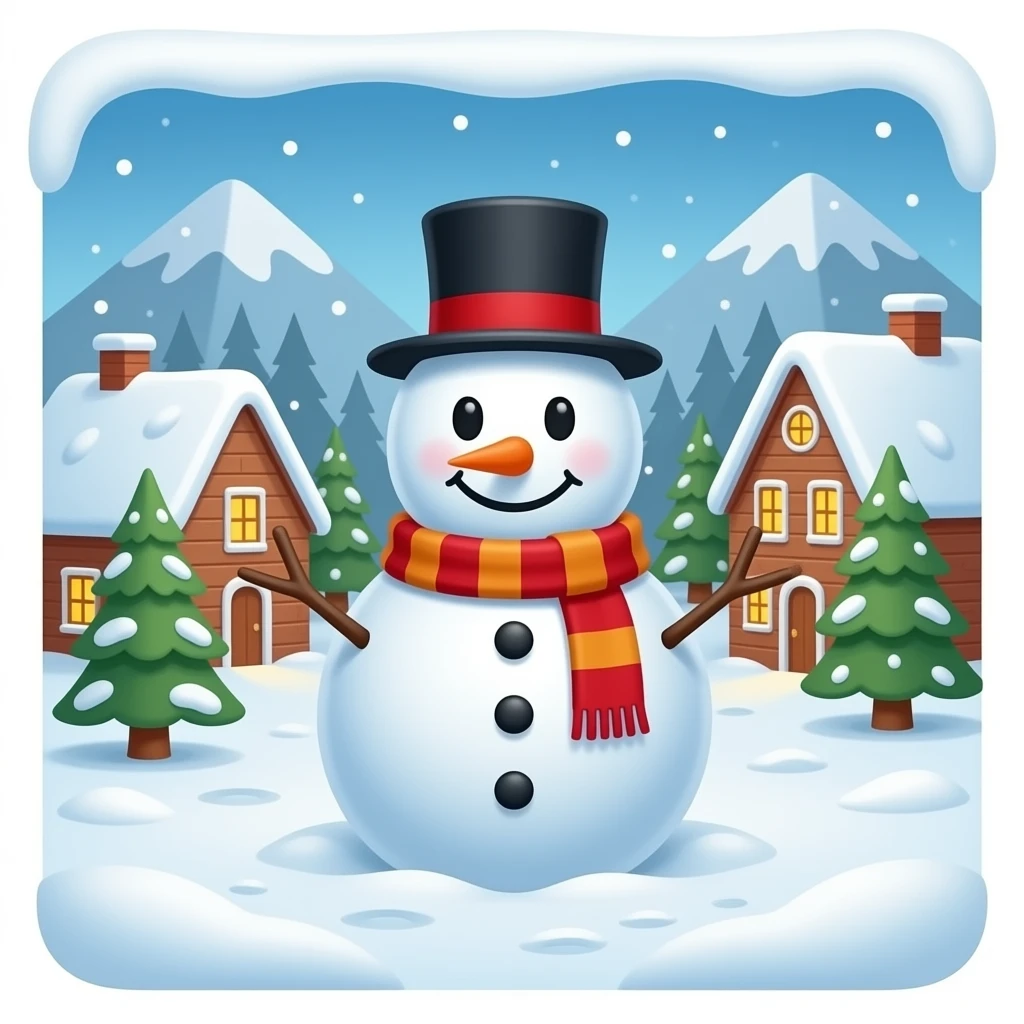 Christmas town snowman emoji