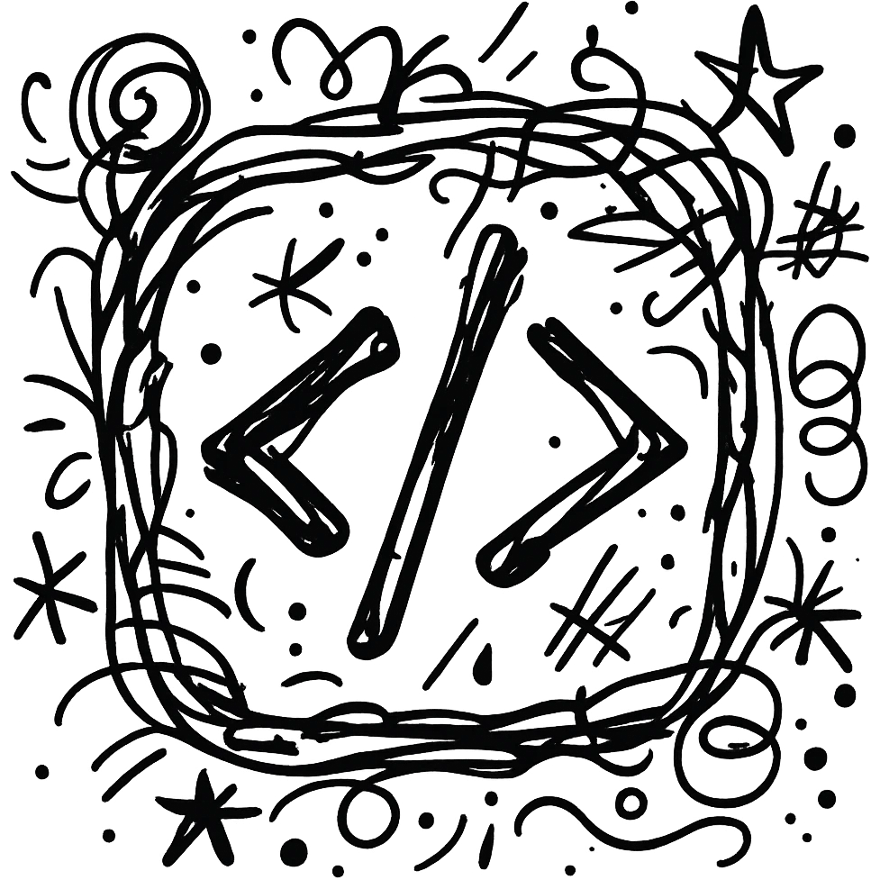programming code icon, black color scheme emoji