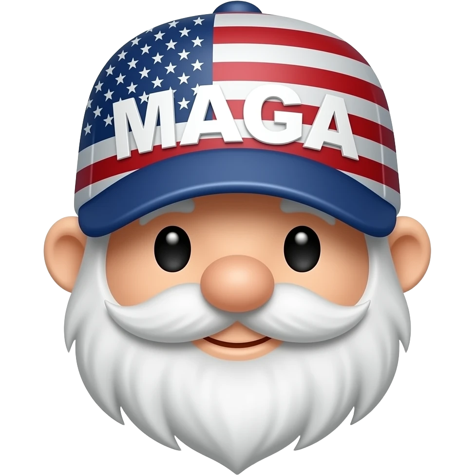 gnome wearing a MAGA hat emoji