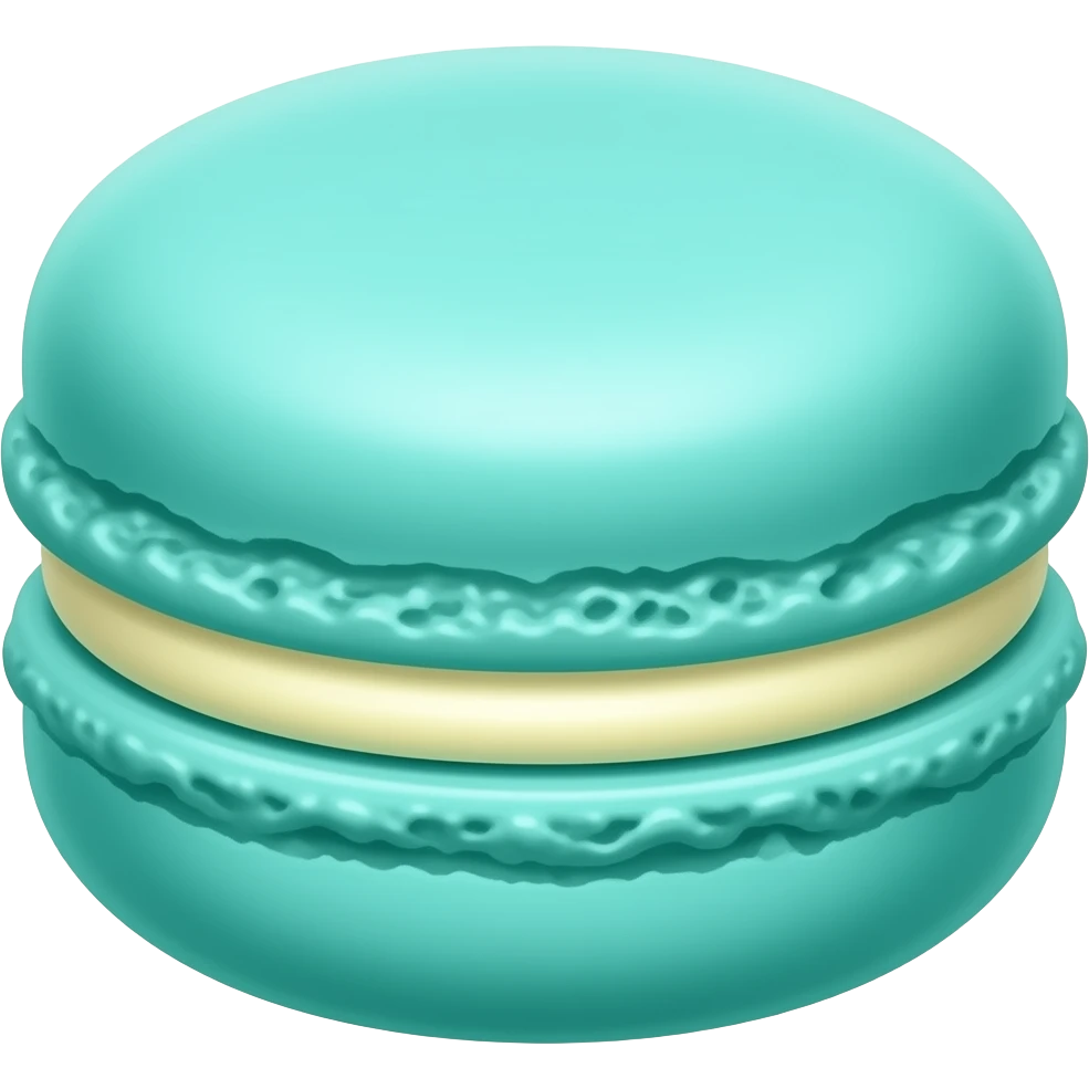 macarron dulce, en color turqueza emoji