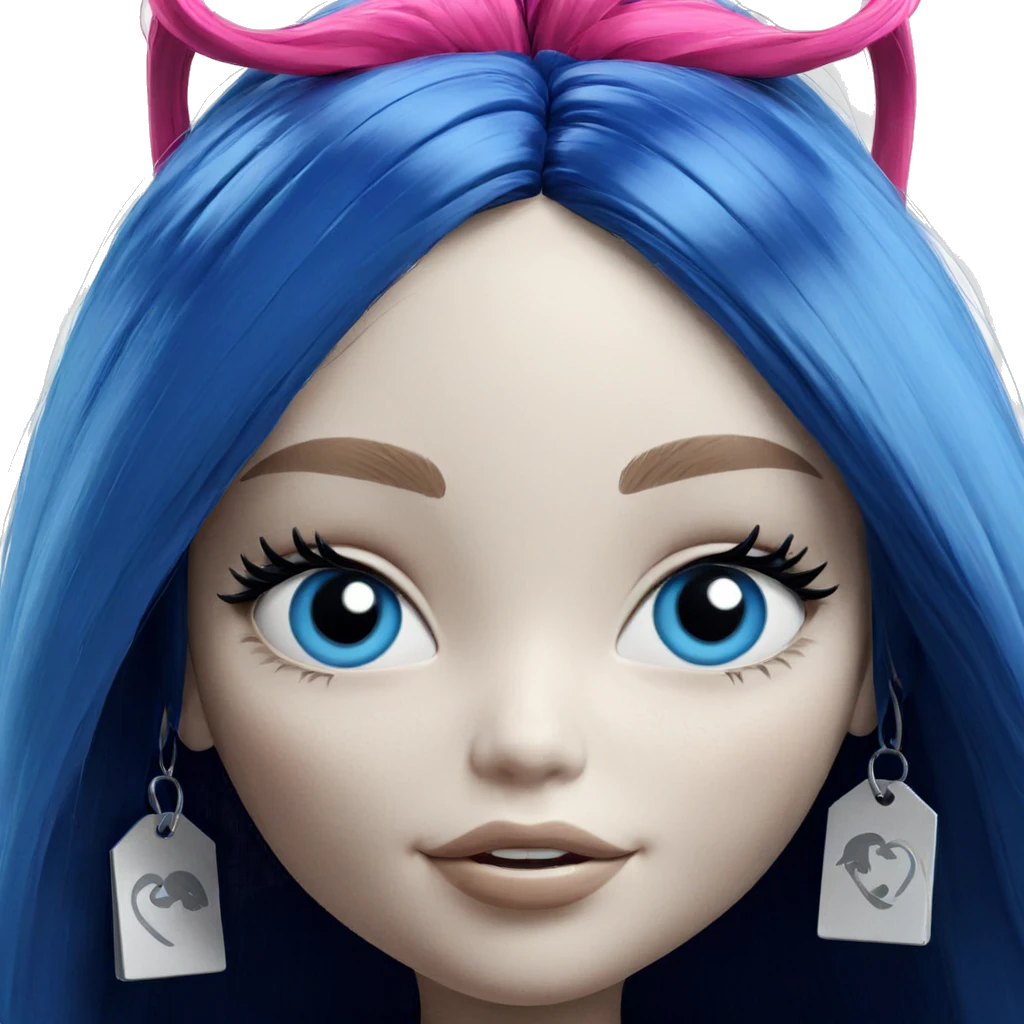 girl with blue hair portrait emoji
