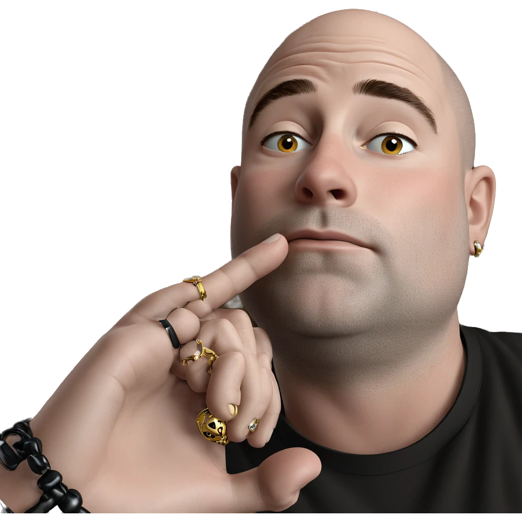 contemplative boy with jewelry emoji