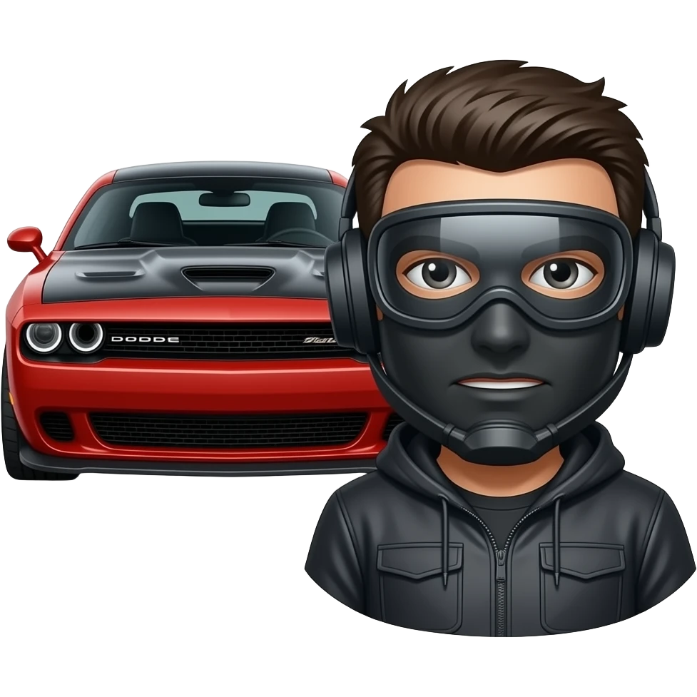 robber with ski mask and hellcat emoji