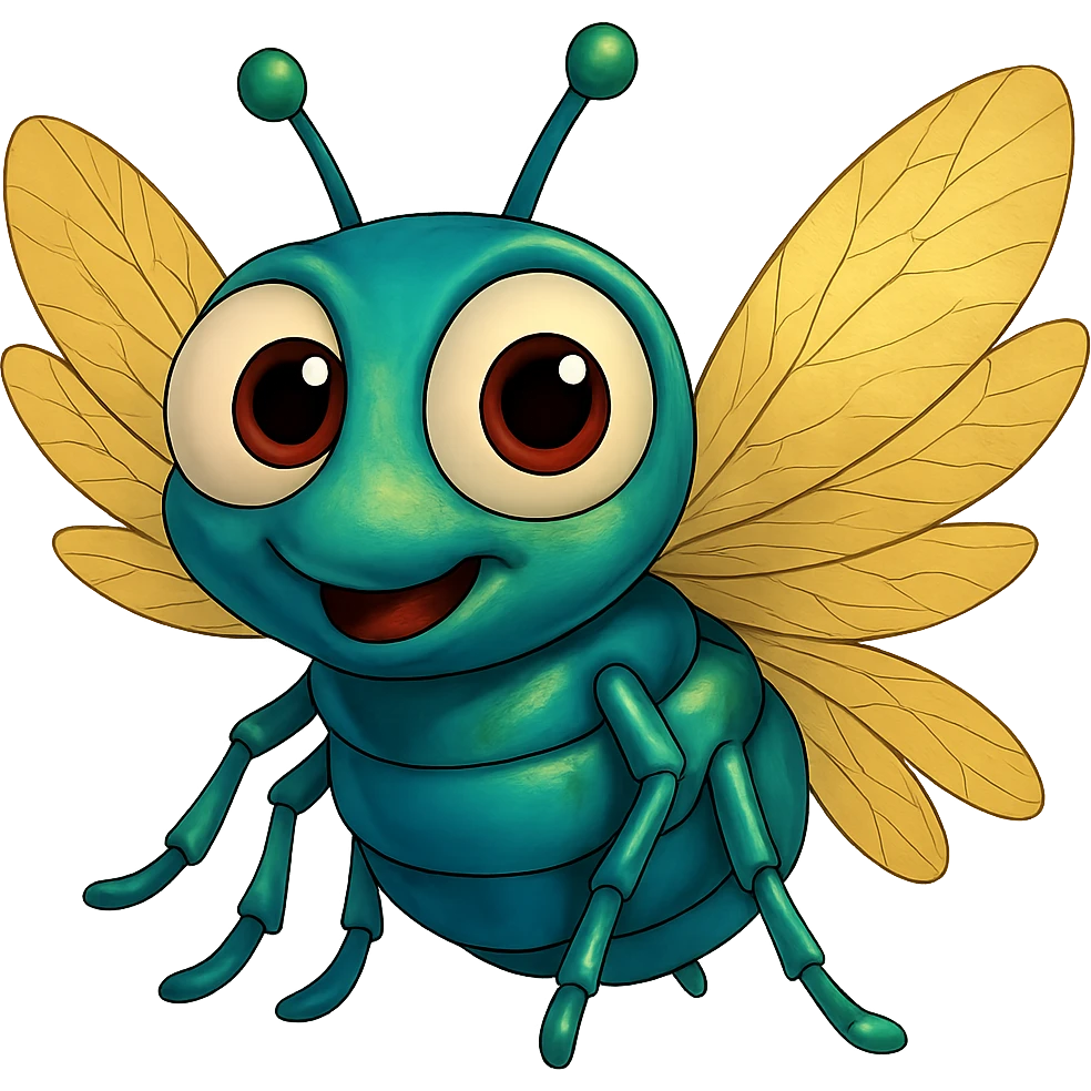 can you make the fly wings more yellowish like on a real fly, trasparent background and add the missing wing emoji
