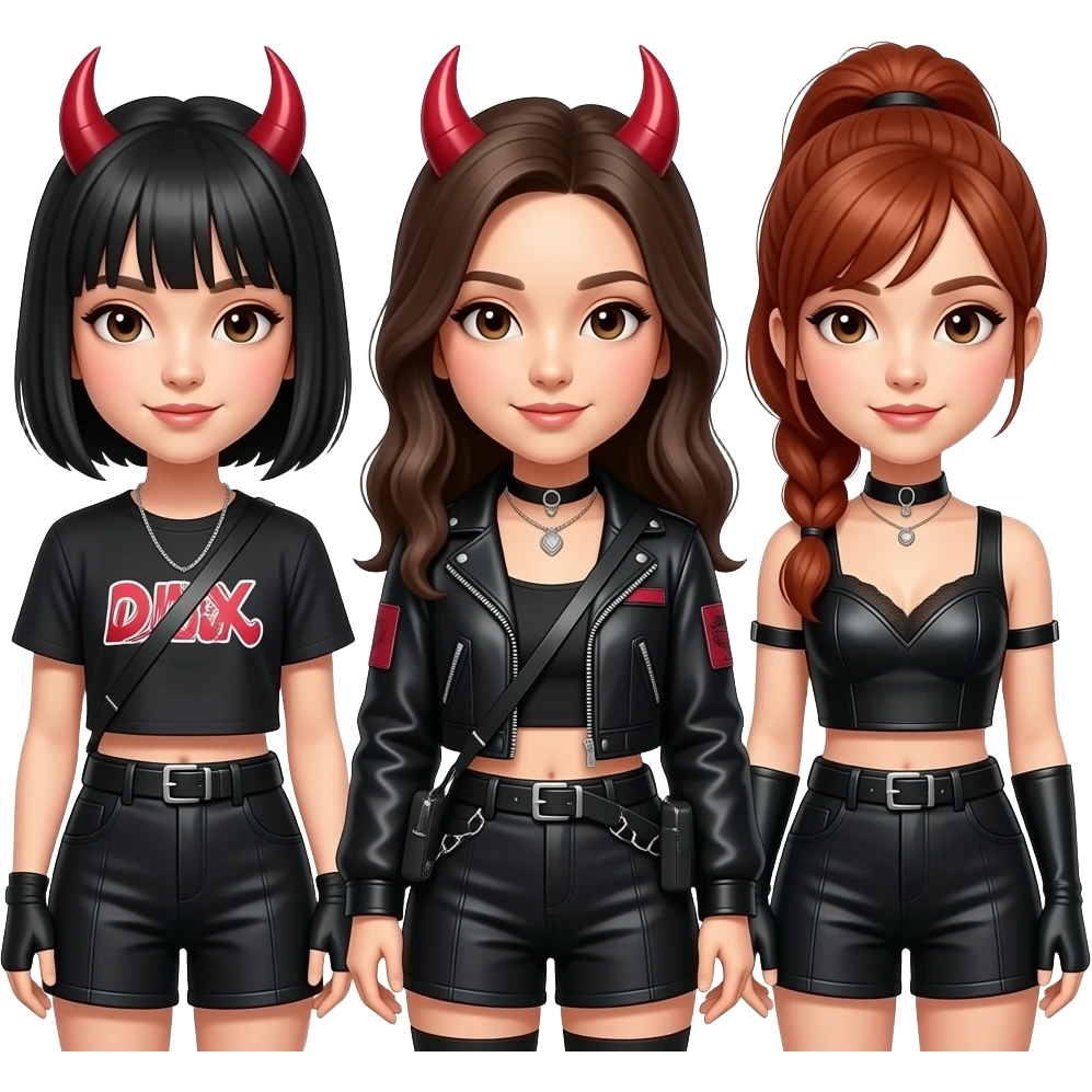 kpop demon hunters, rumi, mira and zoey emoji