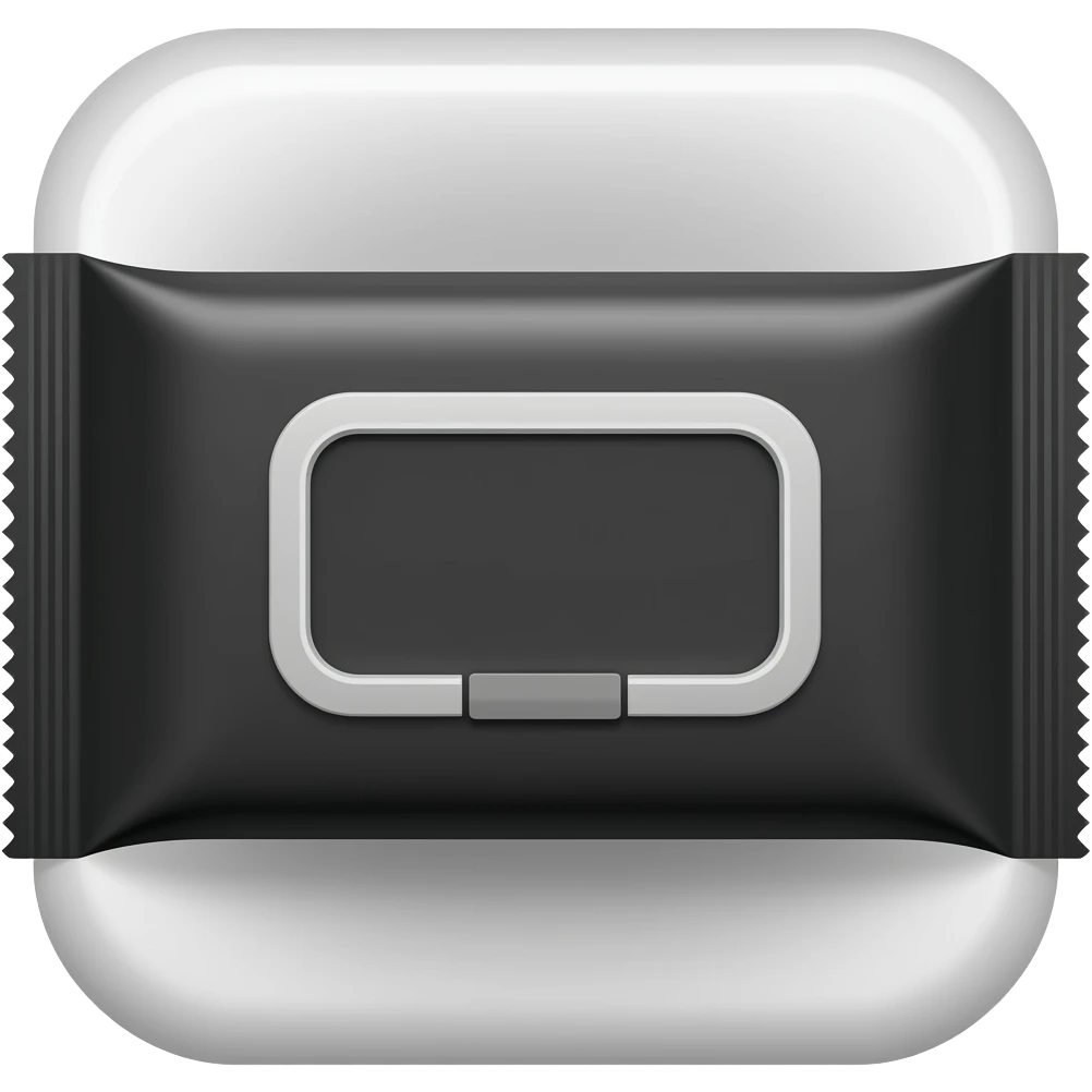 black wipes package emoji