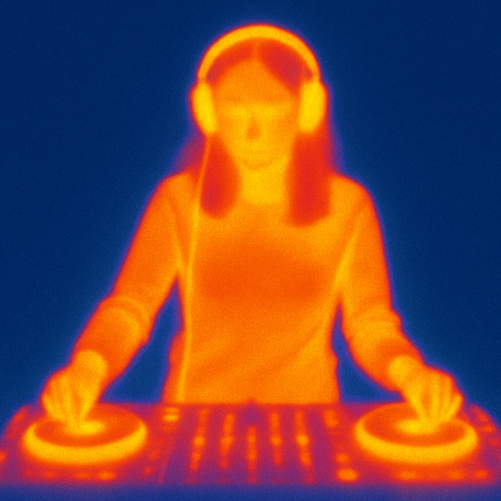 girl playing DJ set emoji